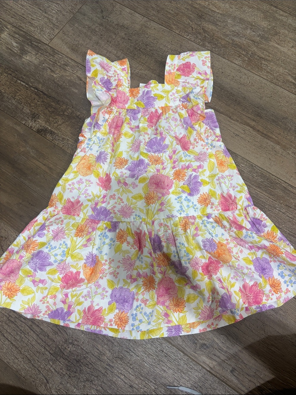 NWT - Zara Girls Floral Ruffle Sundress in Pink, Purple & Yellow